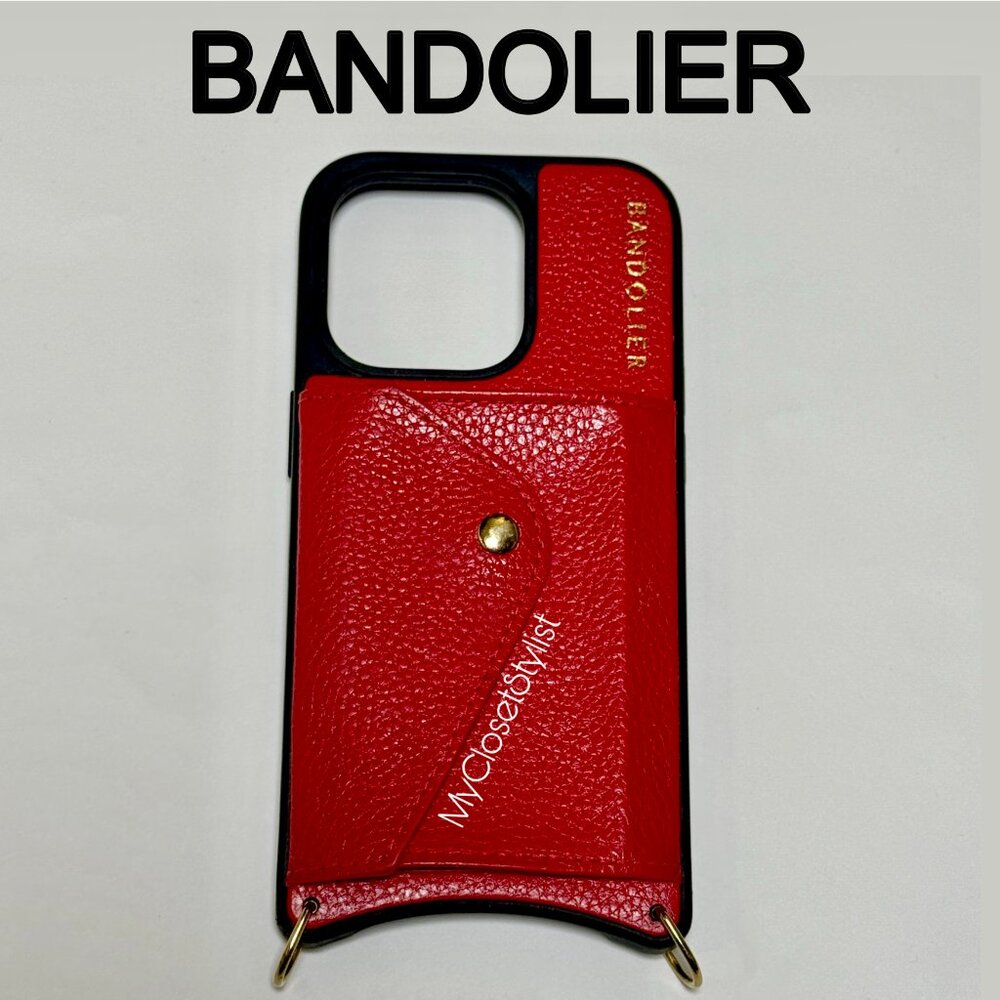 Bandolier 14 PRO Red Hot Pebbled Leather Wallet Case! Crossbody Hooks